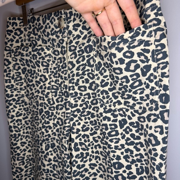 Nicole Miller Leopard Print Pants High Rise Straight Leg Size 6 - Picture 2 of 7